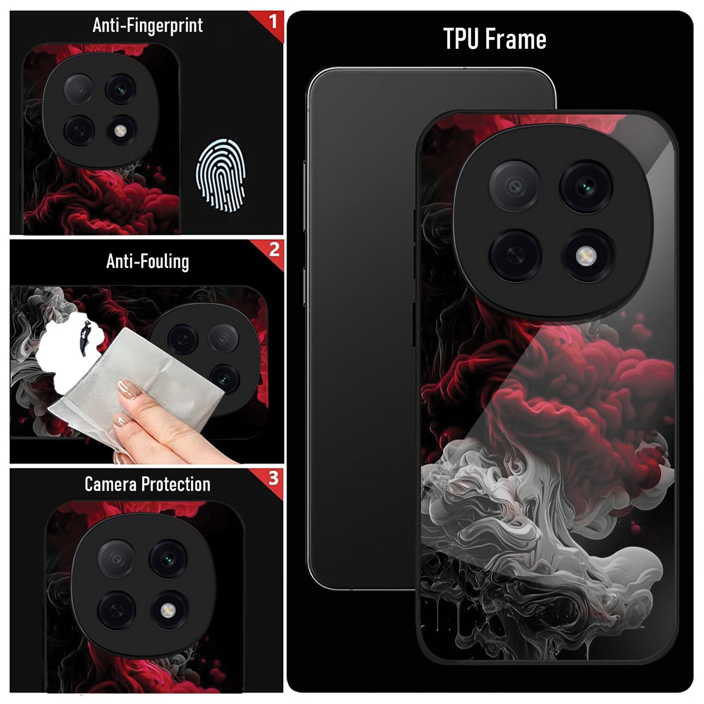OPPO F29 Pro 5G Premium Acrylic Shockproof Glass Back Case (Flame)