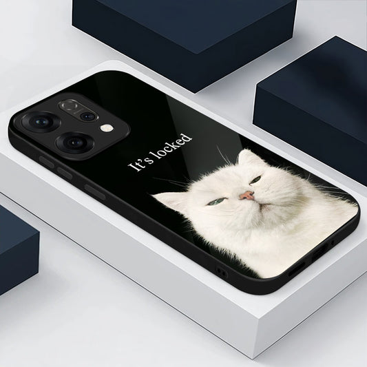 Oppo Reno 14 5G Funny Cat Meme Aesthetic Glass Case