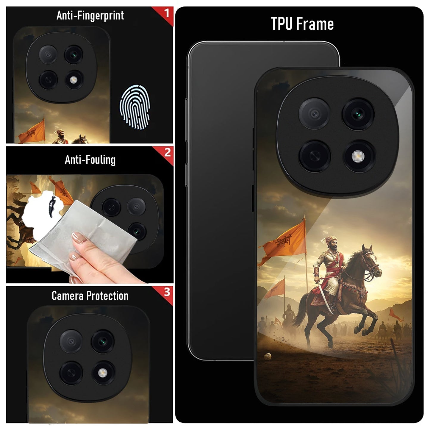 OPPO F29 Pro 5G Premium Acrylic Shockproof Glass Back Case (Maratha Pride)