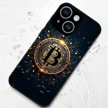 iPhone 14 Premium Acrylic Shockproof Glass Back Case (Bitcoin Armor)