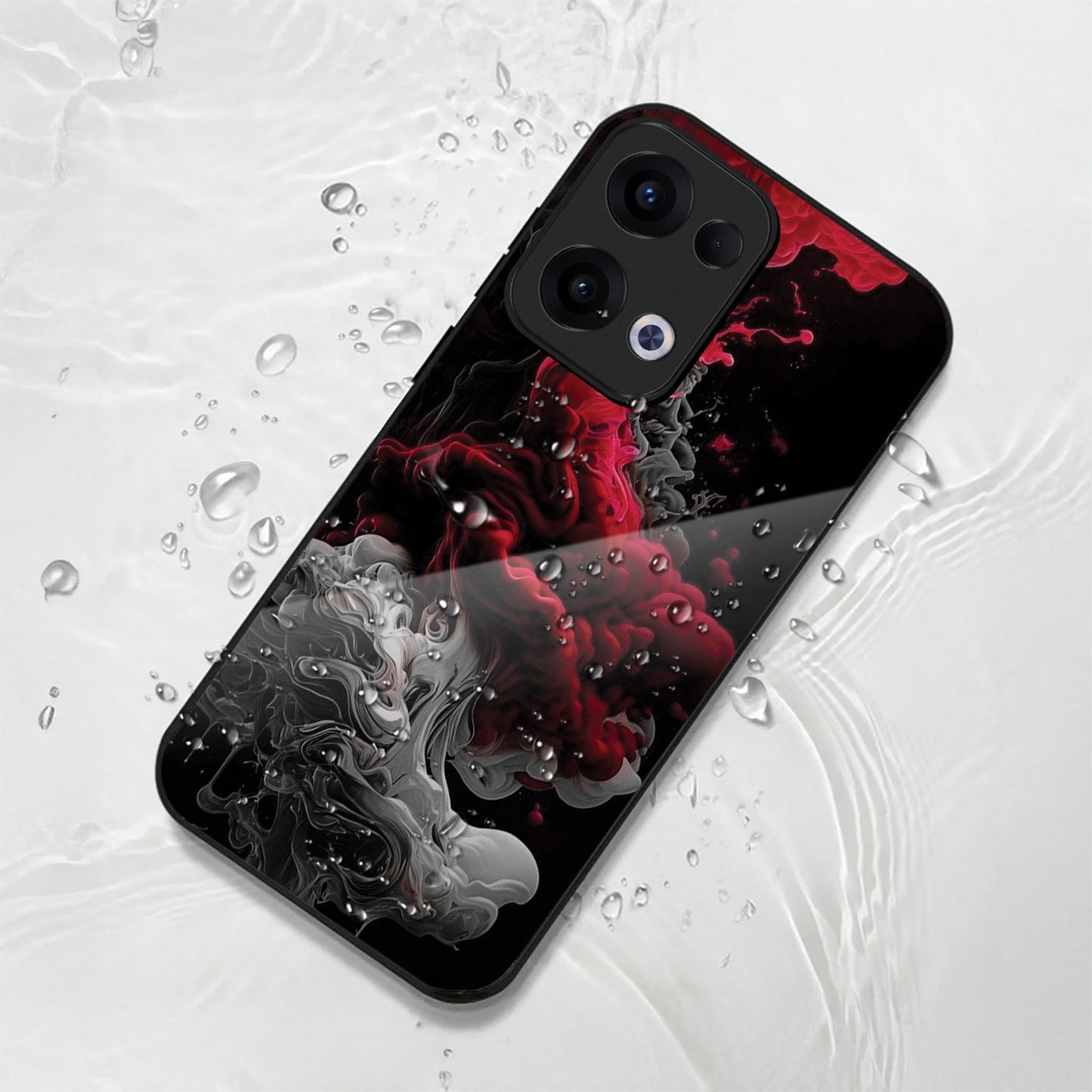 Oppo Reno 13 5G Premium Acrylic Shockproof Glass Back Case (Flame)