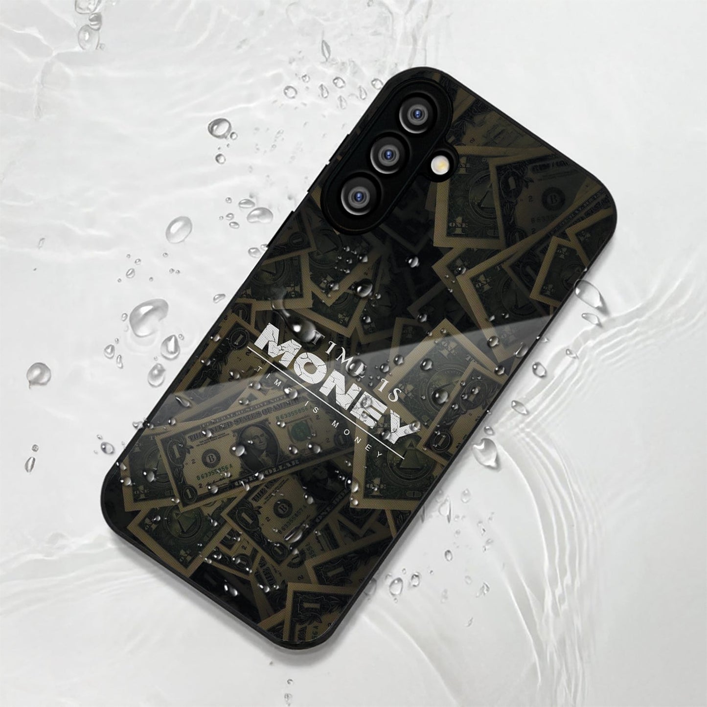 Samsung Galaxy A56 Premium Acrylic Shockproof Glass Back Case (Time Is Money)