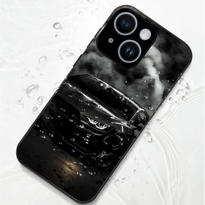 iPhone 14 Premium Acrylic Shockproof Glass Back Case (Black-BMW)
