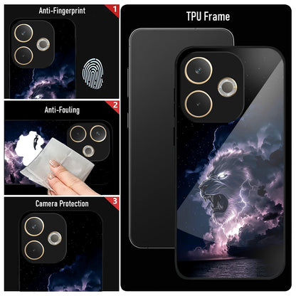 Oppo A5 Pro 5G Premium Acrylic Shockproof Glass Back Case (Sky Roar)