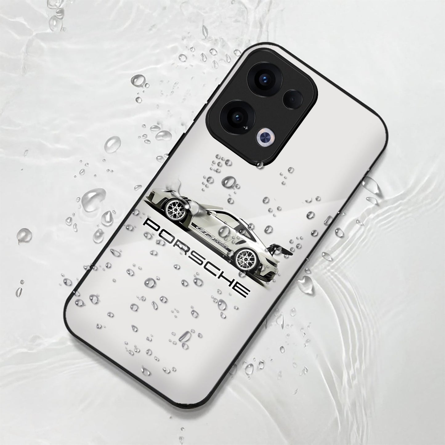 Oppo Reno 13 5G Premium Acrylic Shockproof Glass Back Case (Porsche)