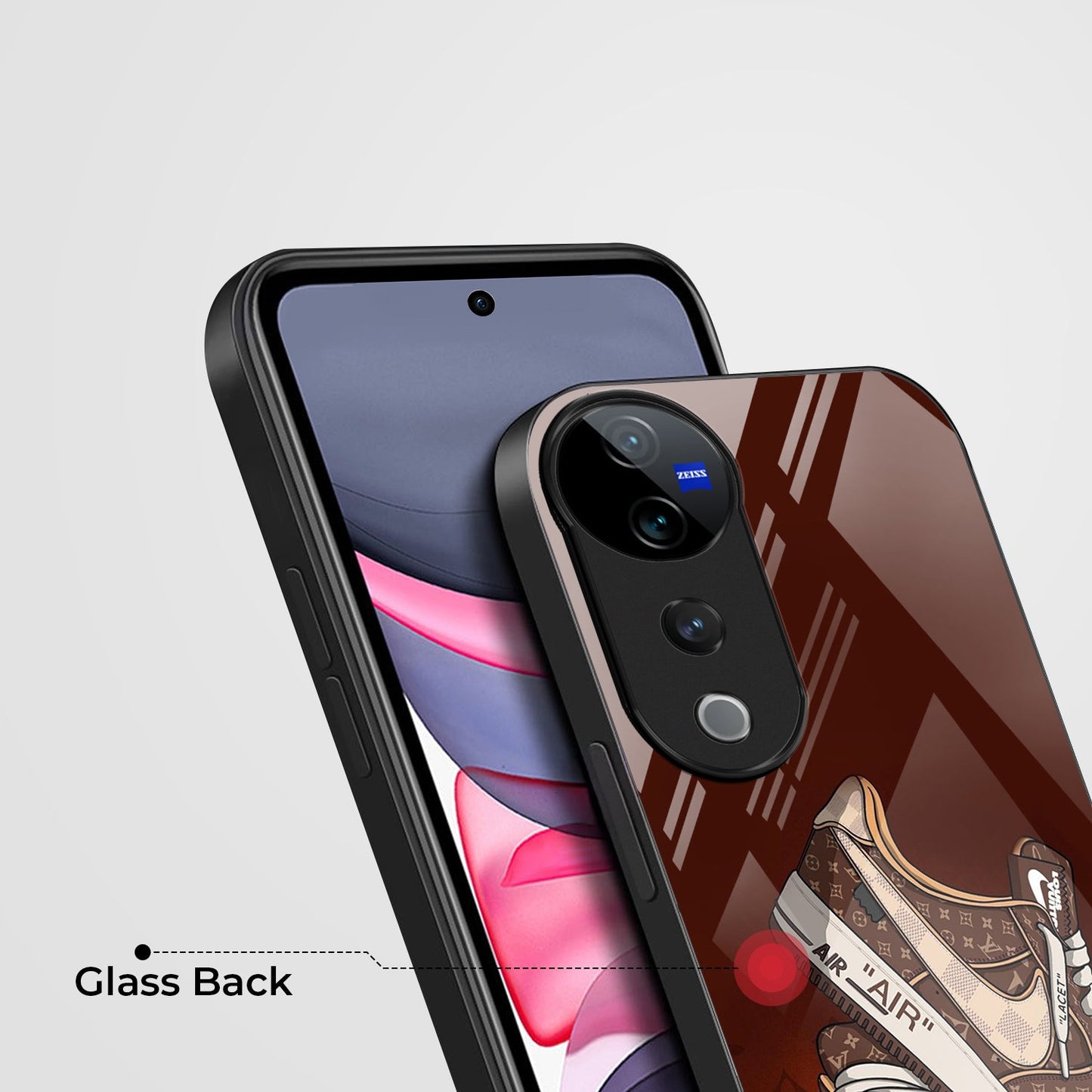 Vivo V40 Pro 5G Premium Acrylic Shockproof Glass Back Case (Sneaker)