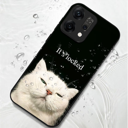 Oppo Reno 14 5G Funny Cat Meme Aesthetic Glass Case