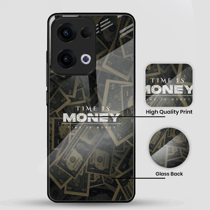 Oppo Reno 13 5G Premium Acrylic Shockproof Glass Back Case (Money)