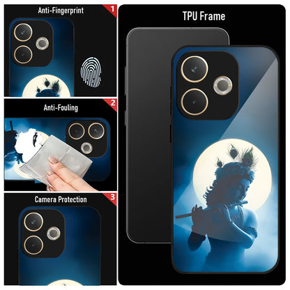 Oppo A5 Pro 5G Premium Acrylic Shockproof Glass Back Case (Lord Krishna)