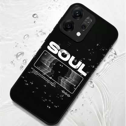 Oppo Reno 14 5G Soul Typography Minimal Design Aesthetic Glass Case