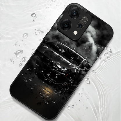 Oppo Reno 14 5G Premium Acrylic Shockproof Glass Back Case (Black-BMW)