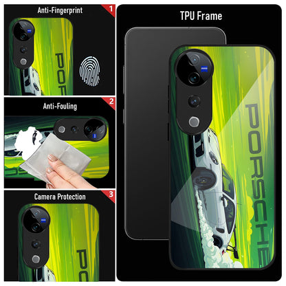 Vivo V40 Pro 5G Premium Acrylic Shockproof Glass Back Case (Speedster Case)