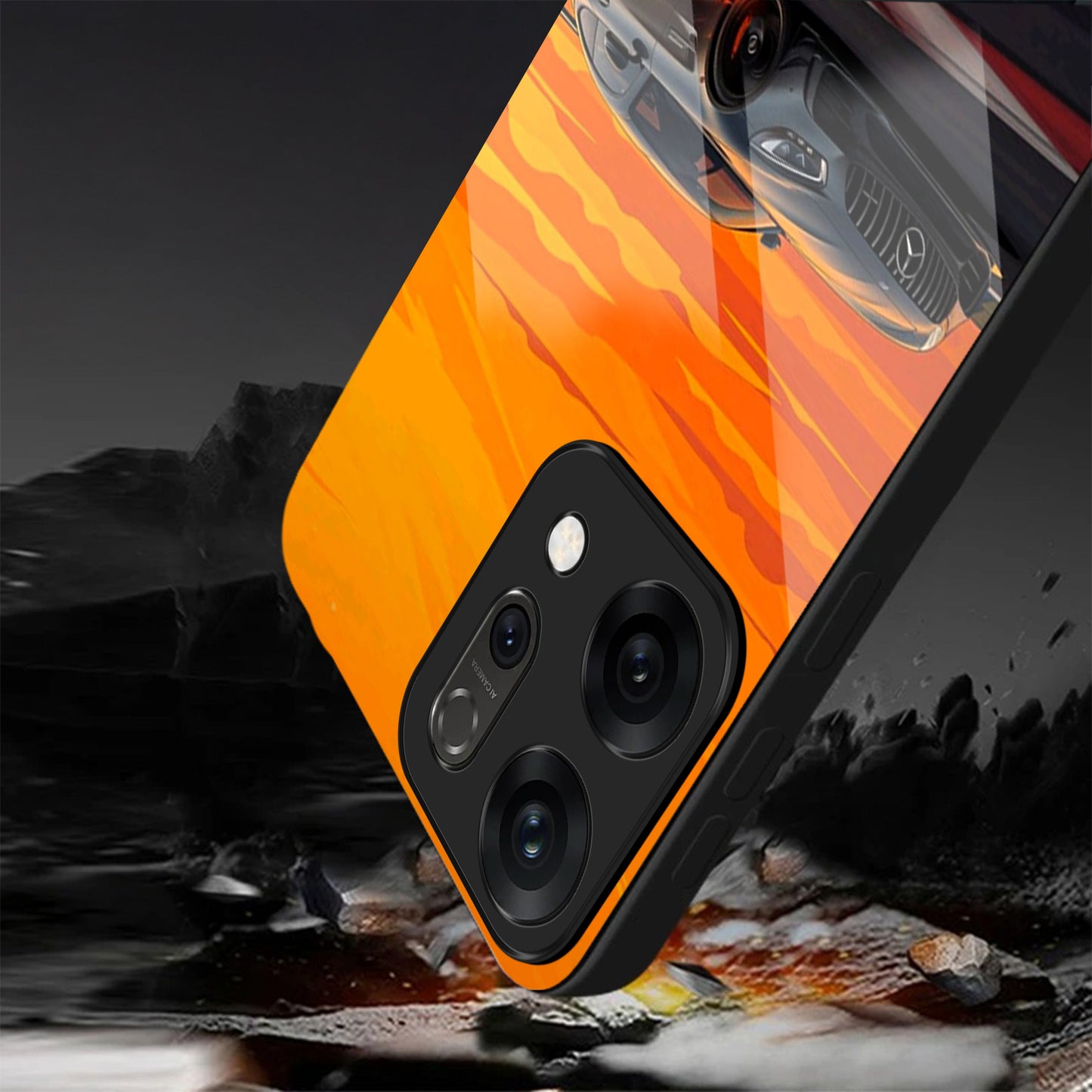 Oppo Reno 14 5G Premium Acrylic Shockproof Glass Back Case (AMG Drift)