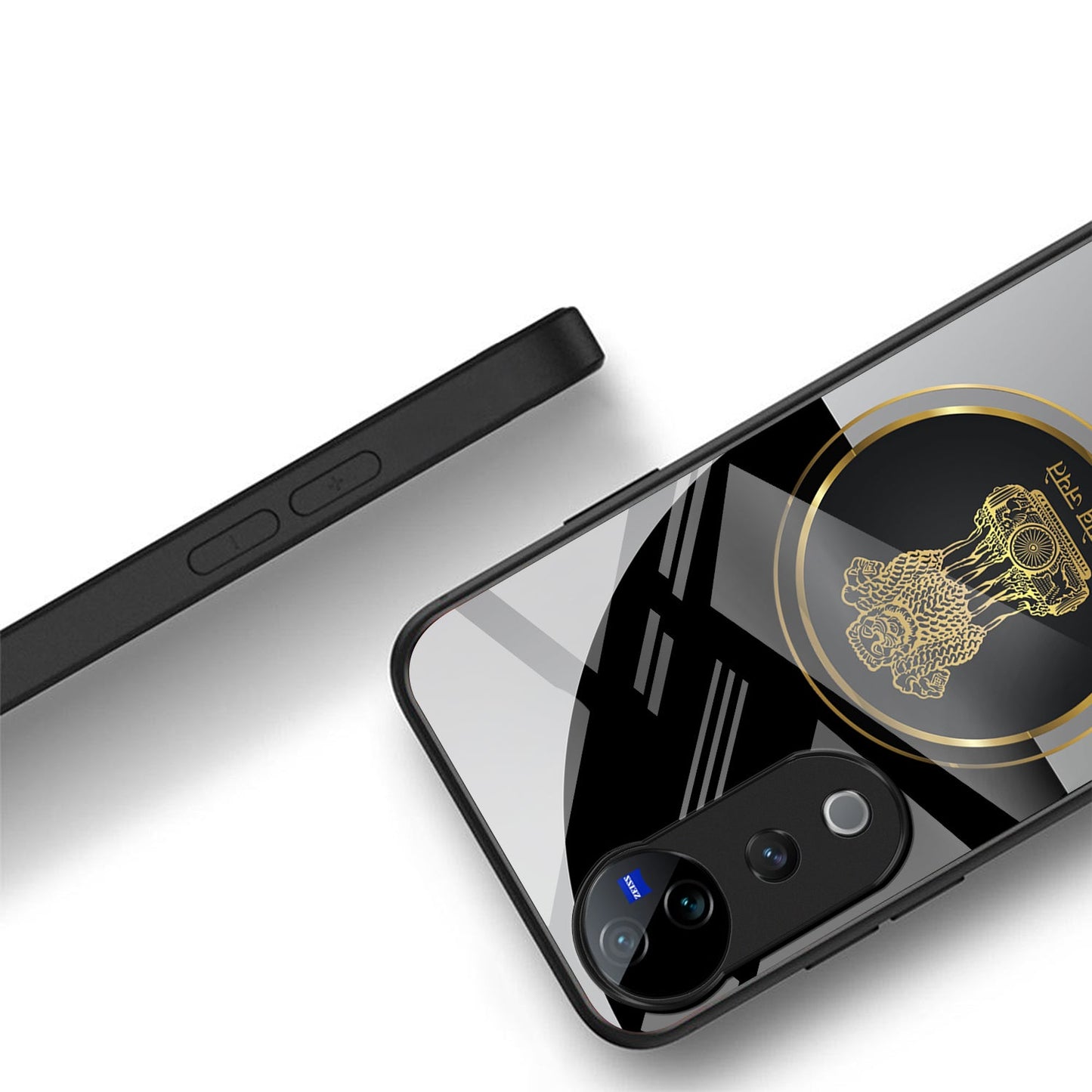 Vivo V40 Pro 5G Premium Acrylic Shockproof Glass Back Case (Satyamev Noir)