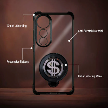 Vivo V40 Pro 5G Four Corner Airbags 100% Original Astro Money Magnet Rotating Dollar Case