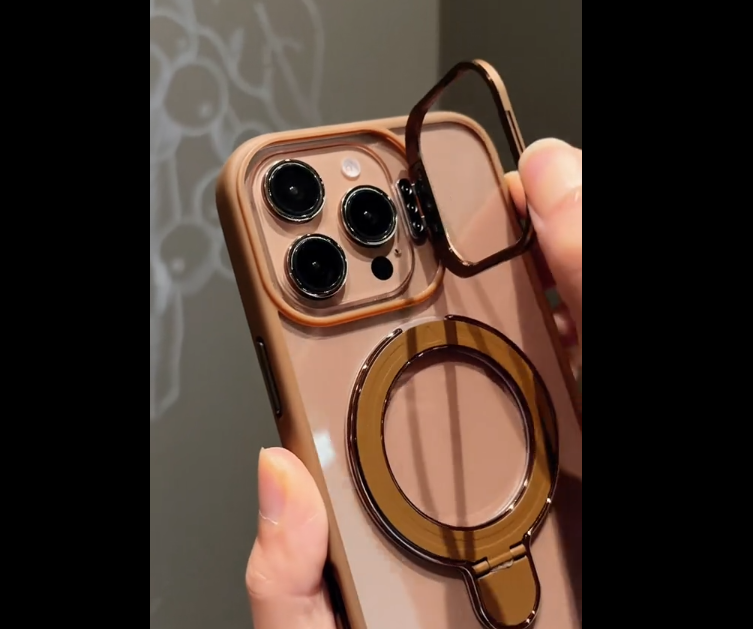 Golden Circle Magnetic Cover With Camera Lens Rings For iPhone 16 Pro ...