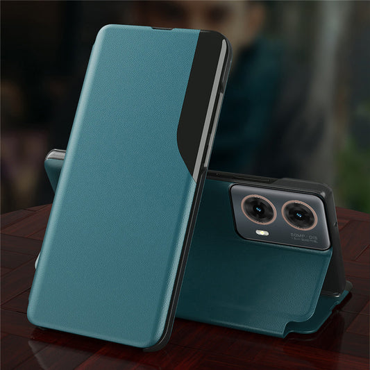 Motorola Moto G85 5G Luxury Half Window Leather Flip Case