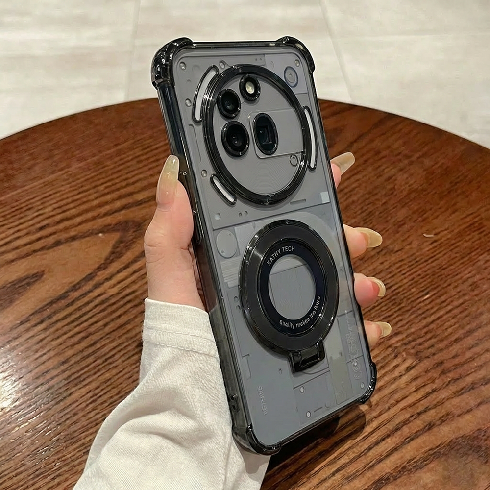 Nothing Phone 3a Pro 5G Original Luxury Magnifier Ring Stand Shockproof Airbags Corner Case