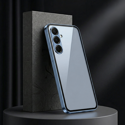 Samsung Galaxy A55 5G Aluminium Metal Bumper Shield Transparent Back Case