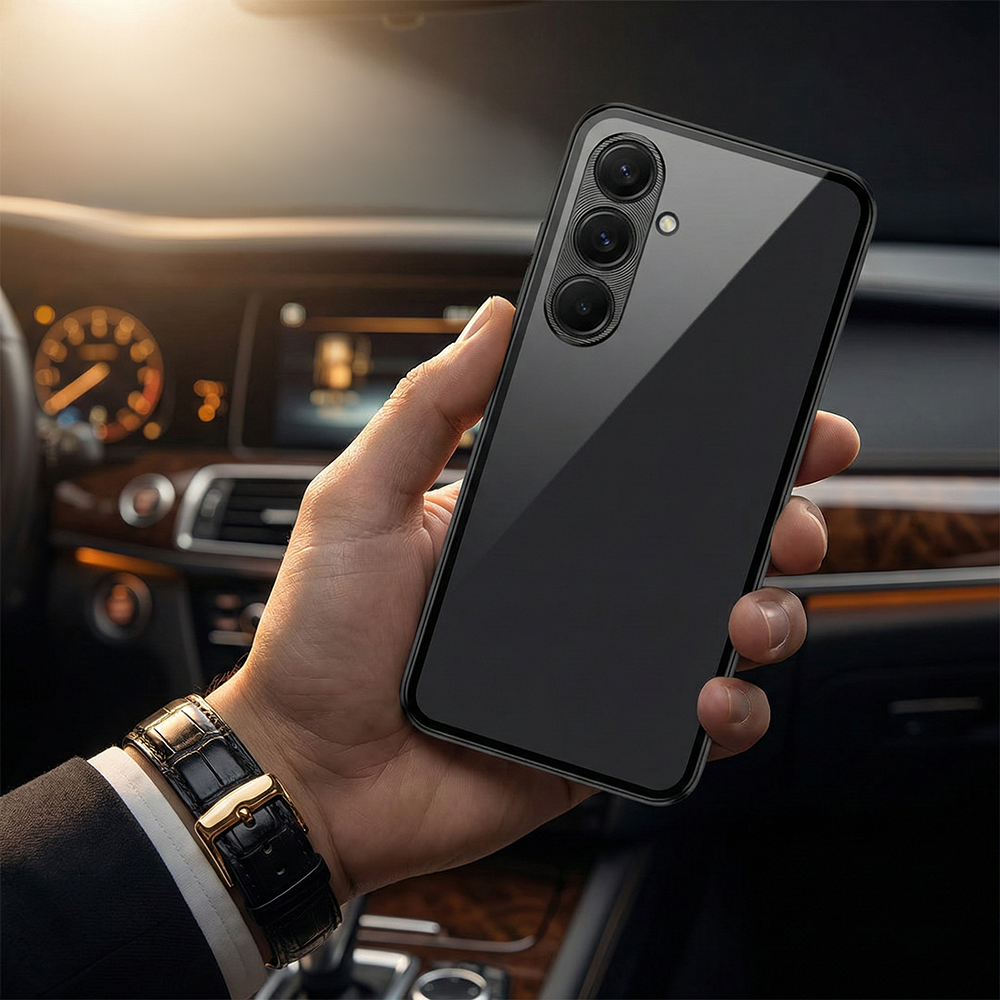 Samsung Galaxy A55 5G Aluminium Metal Bumper Shield Transparent Back Case