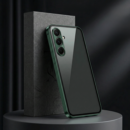 Samsung Galaxy A55 5G Aluminium Metal Bumper Shield Transparent Back Case