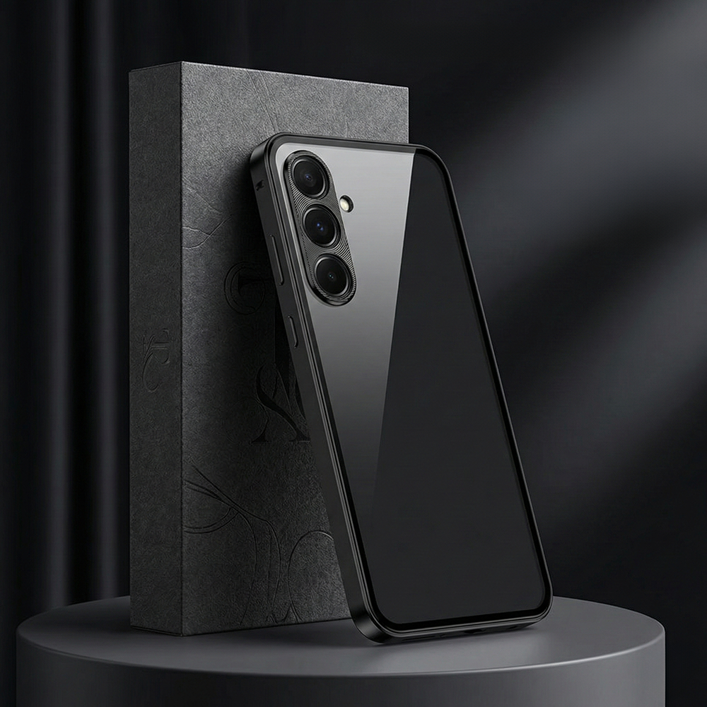 Samsung Galaxy A55 5G Aluminium Metal Bumper Shield Transparent Back Case