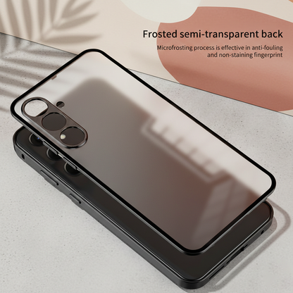 Samsung Galaxy A55 5G Aluminium Metal Bumper Shield Transparent Back Case