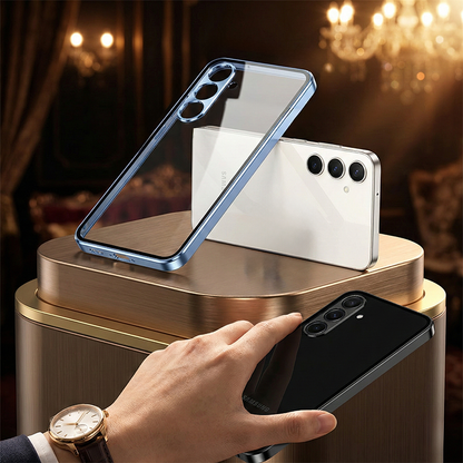 Samsung Galaxy A55 5G Aluminium Metal Bumper Shield Transparent Back Case