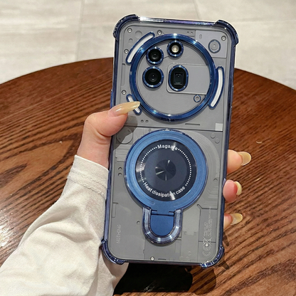 Nothing Phone 3a Pro 5G Luxury Four Corner Invincible Bracket Ring Stand Case