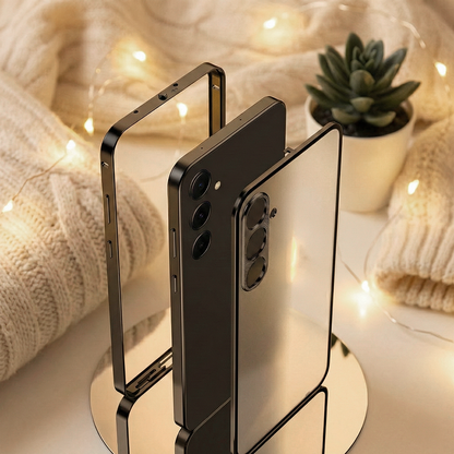 Samsung Galaxy A55 5G Aluminium Metal Bumper Shield Transparent Back Case