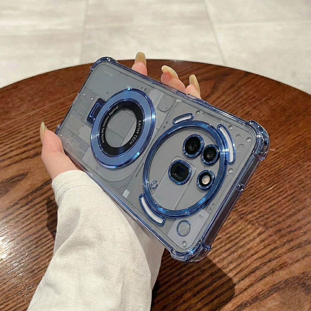 Nothing Phone 3a Pro 5G Original Luxury Magnifier Ring Stand Shockproof Airbags Corner Case