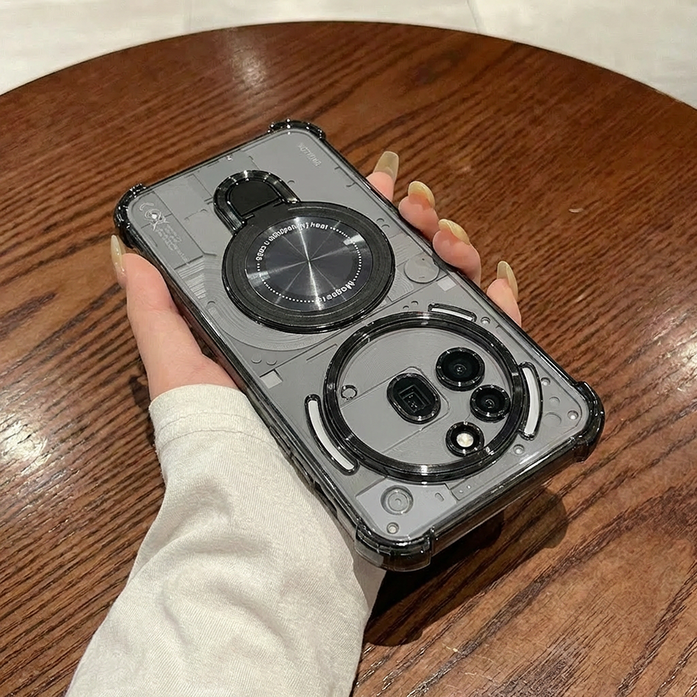 Nothing Phone 3a Pro 5G Luxury Four Corner Invincible Bracket Ring Stand Case