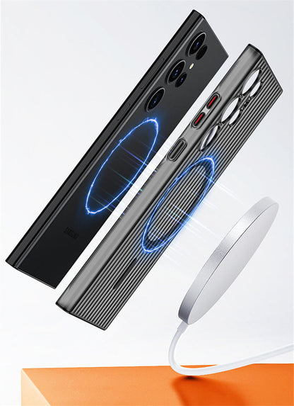 Matte Stripe Magnetic Case for Galaxy S24 Ultra/S23 Ultra