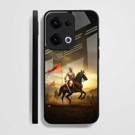 Oppo Reno 13 5G Premium Acrylic Shockproof Glass Back Case (Maratha Pride)