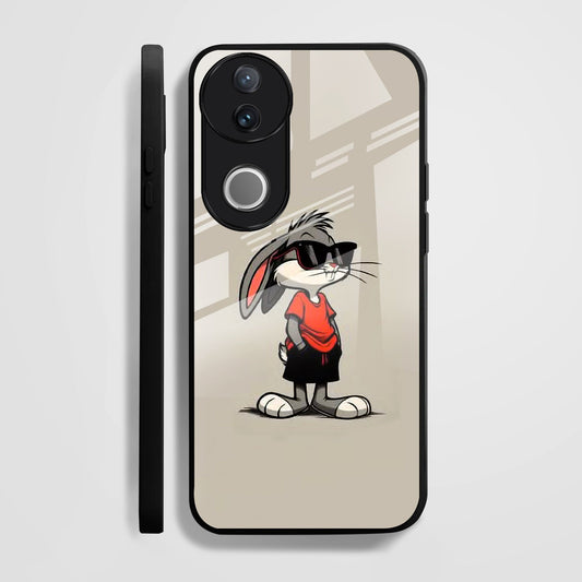 Vivo V50 5G Premium Acrylic Shockproof Glass Back Case (Bunny Case)