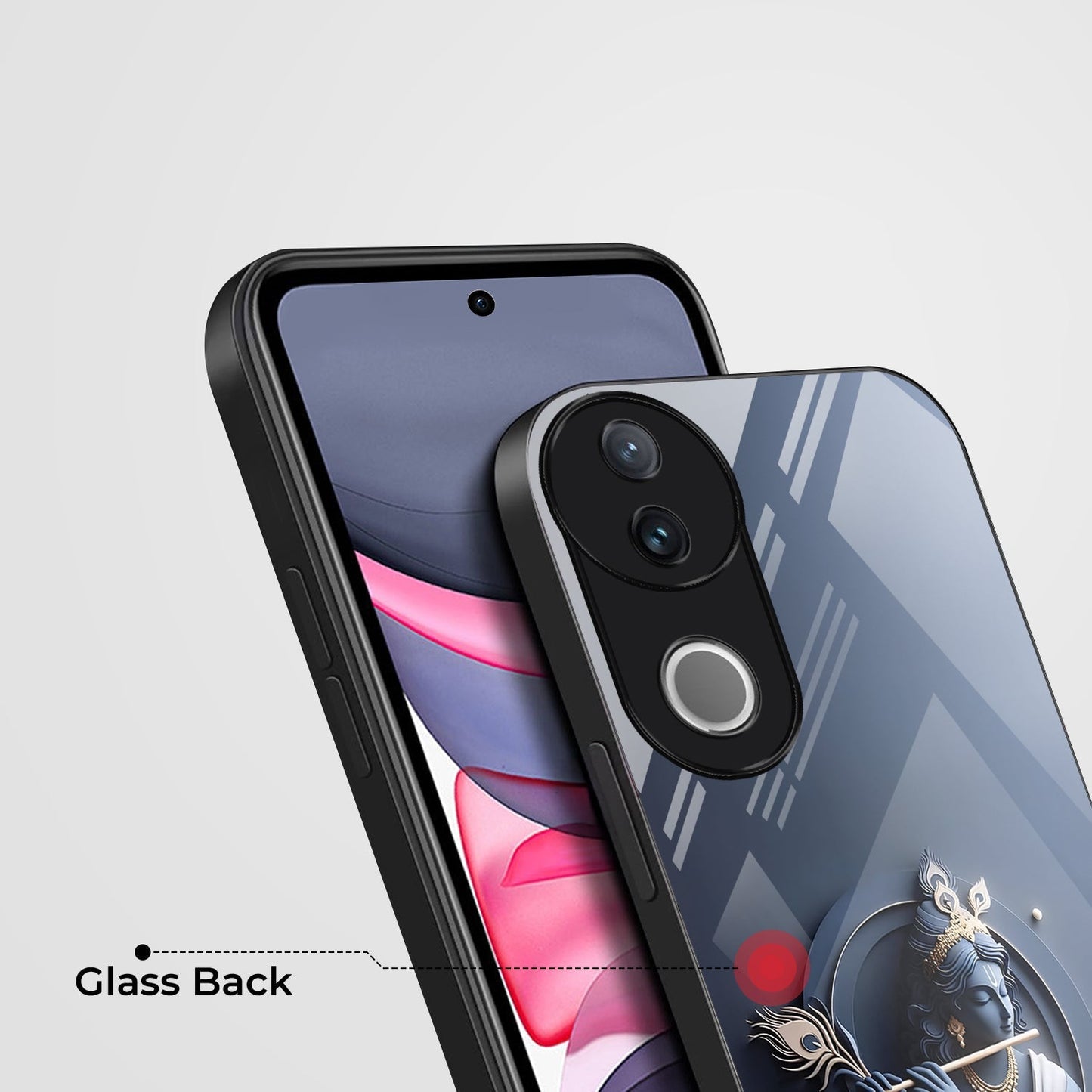 Vivo V50 5G Premium Acrylic Shockproof Glass Back Case (Krishna)