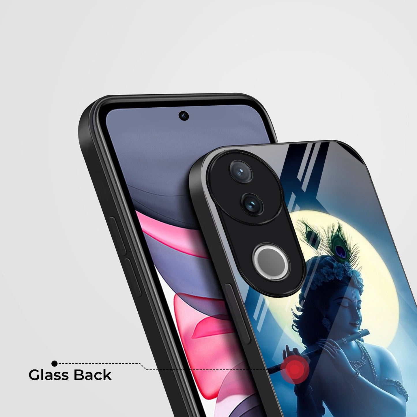 Vivo V50 5G Premium Acrylic Shockproof Glass Back Case (Midnight Krishna)