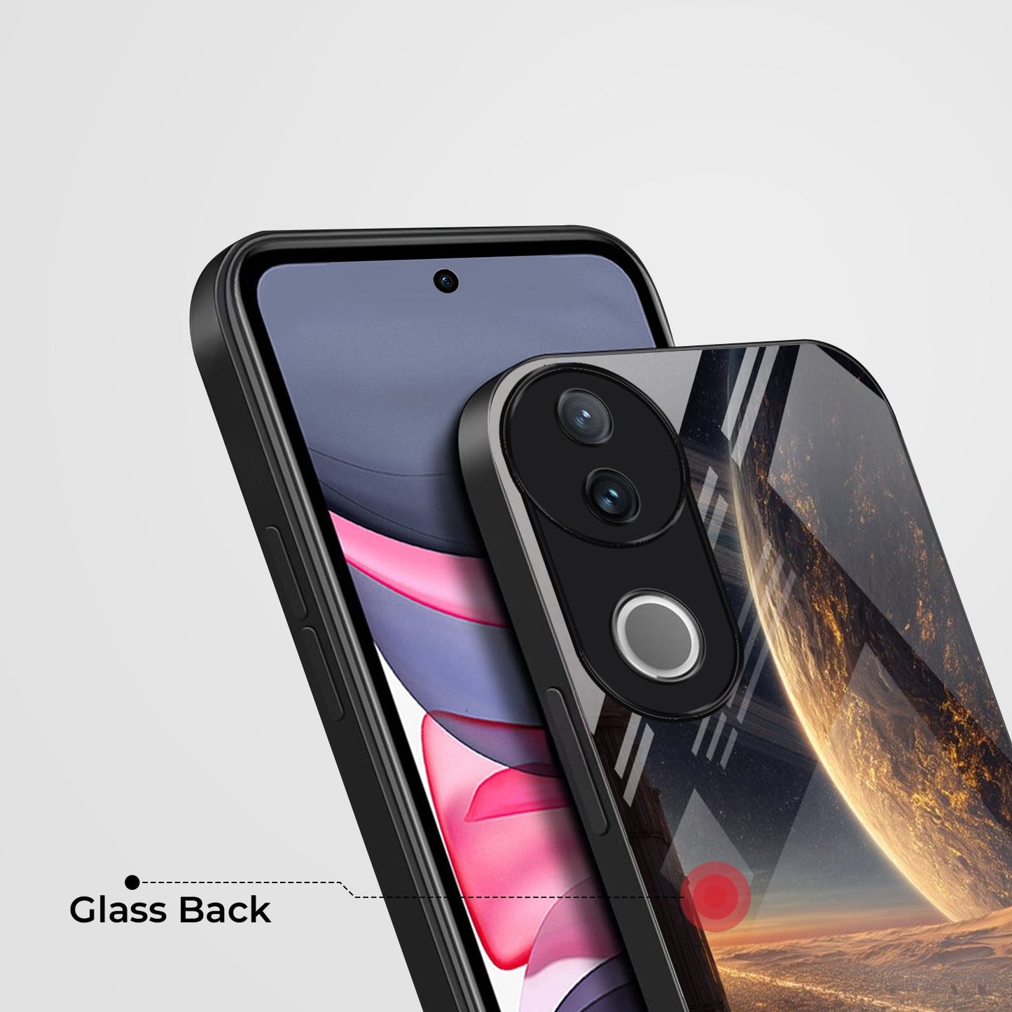 Vivo V50 5G Premium Acrylic Shockproof Glass Back Case (Aurion)