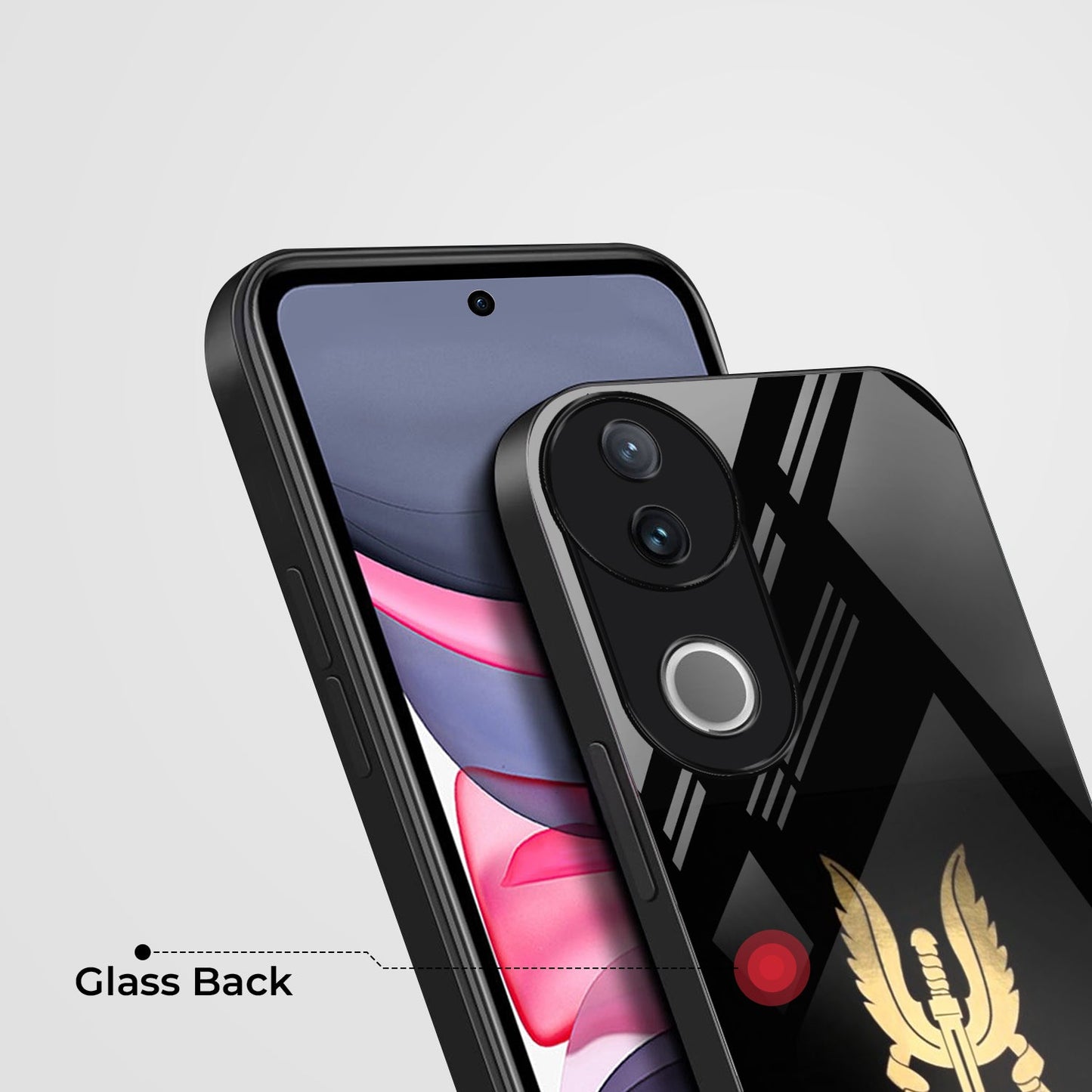Vivo V50 5G Premium Acrylic Shockproof Glass Back Case (Dares Wins)
