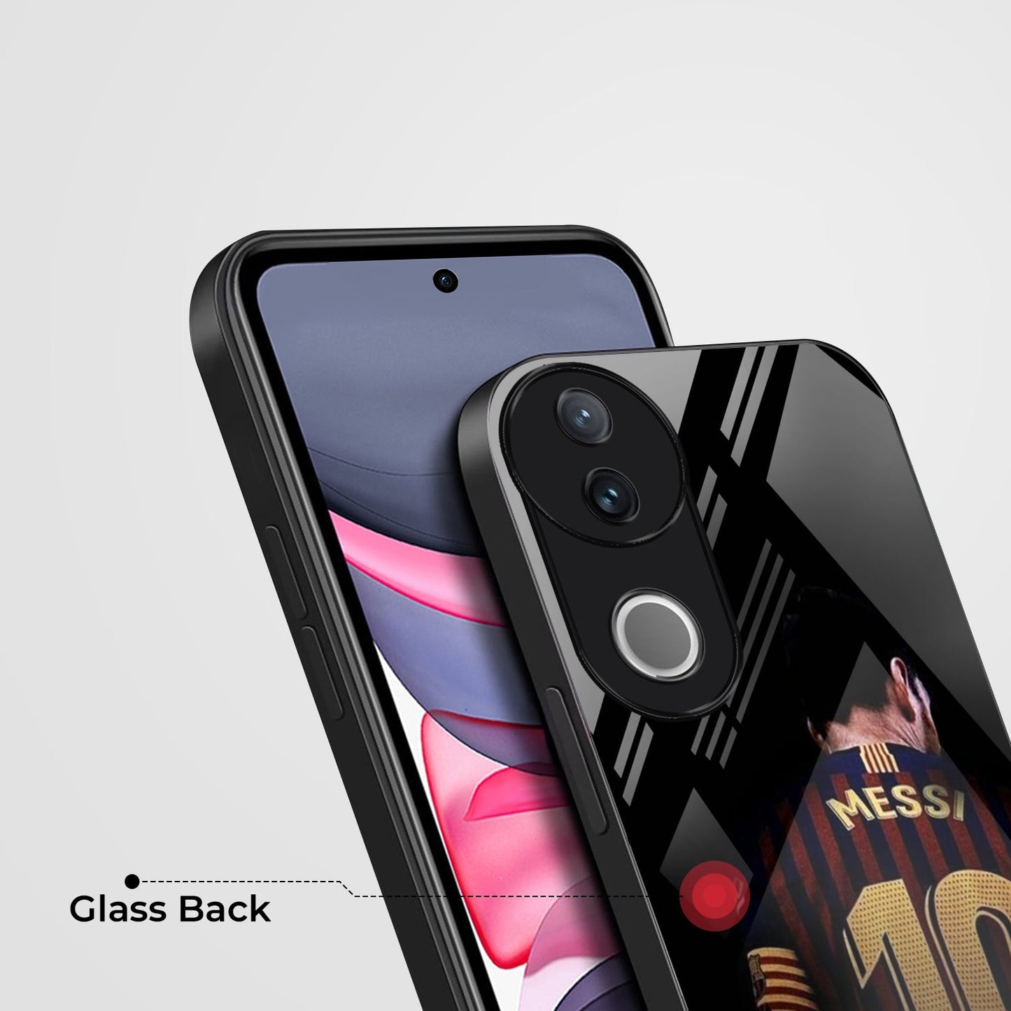 Vivo V50 5G Premium Acrylic Shockproof Glass Back Case (Messi)