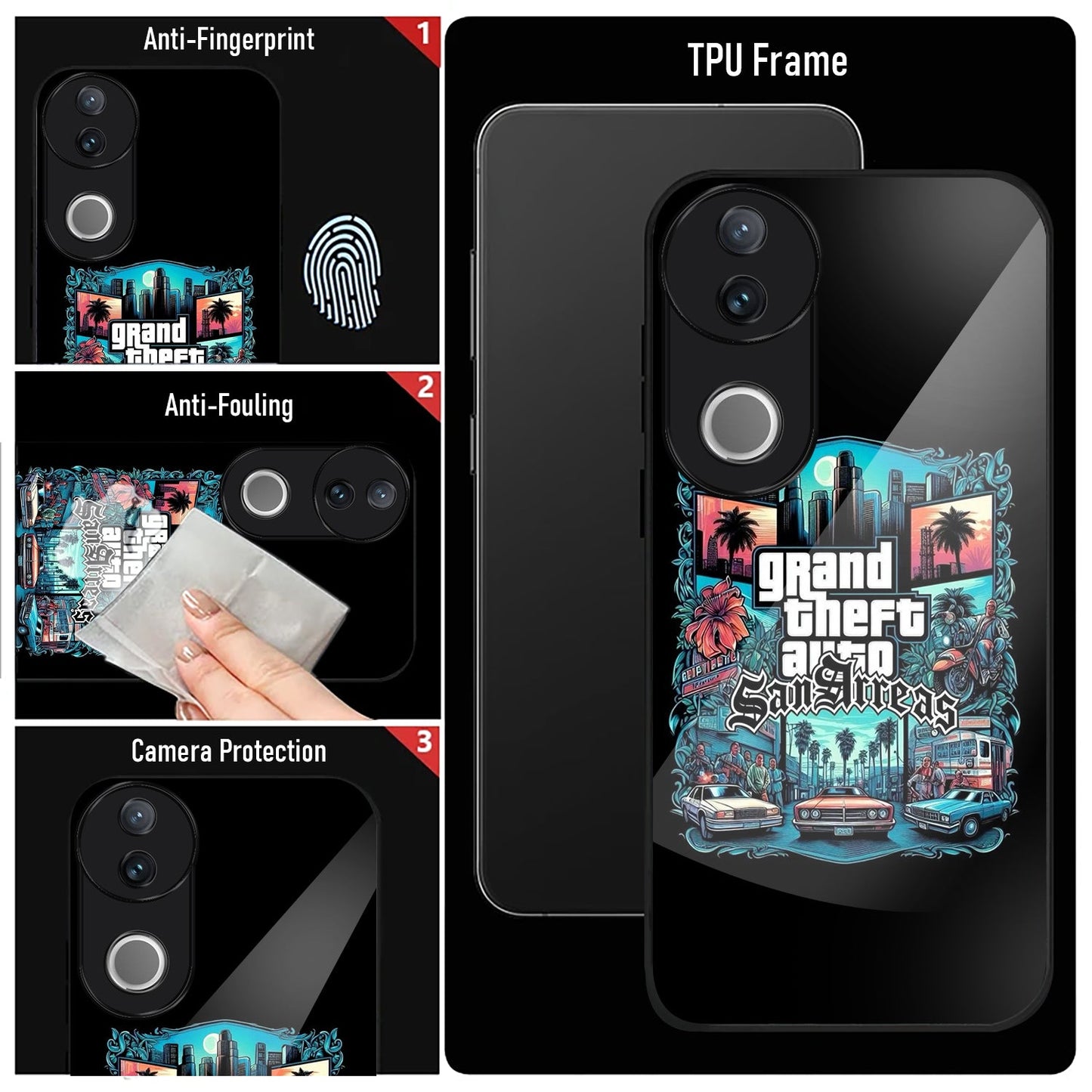 Vivo V50 5G Premium Acrylic Shockproof Glass Back Case (GTA)