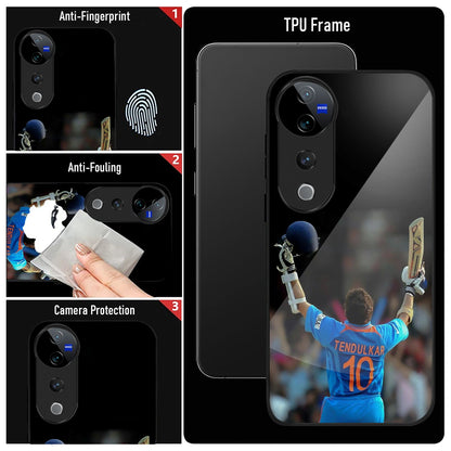Vivo V40 Pro 5G Premium Acrylic Shockproof Glass Back Case (Tendulkar)