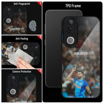 Vivo V50 5G Premium Acrylic Shockproof Glass Back Case (Virat Kohli)