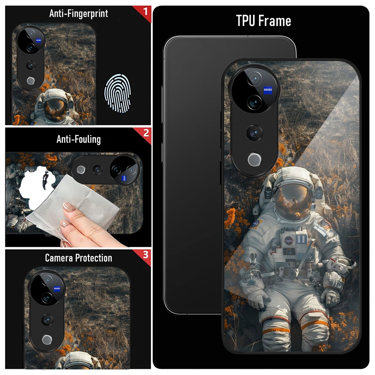 Vivo V40 Pro 5G Premium Acrylic Shockproof Glass Back Case (Gravity)