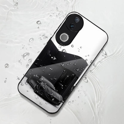 Vivo V50 5G Premium Acrylic Shockproof Glass Back Case (Monochrome Maserati)
