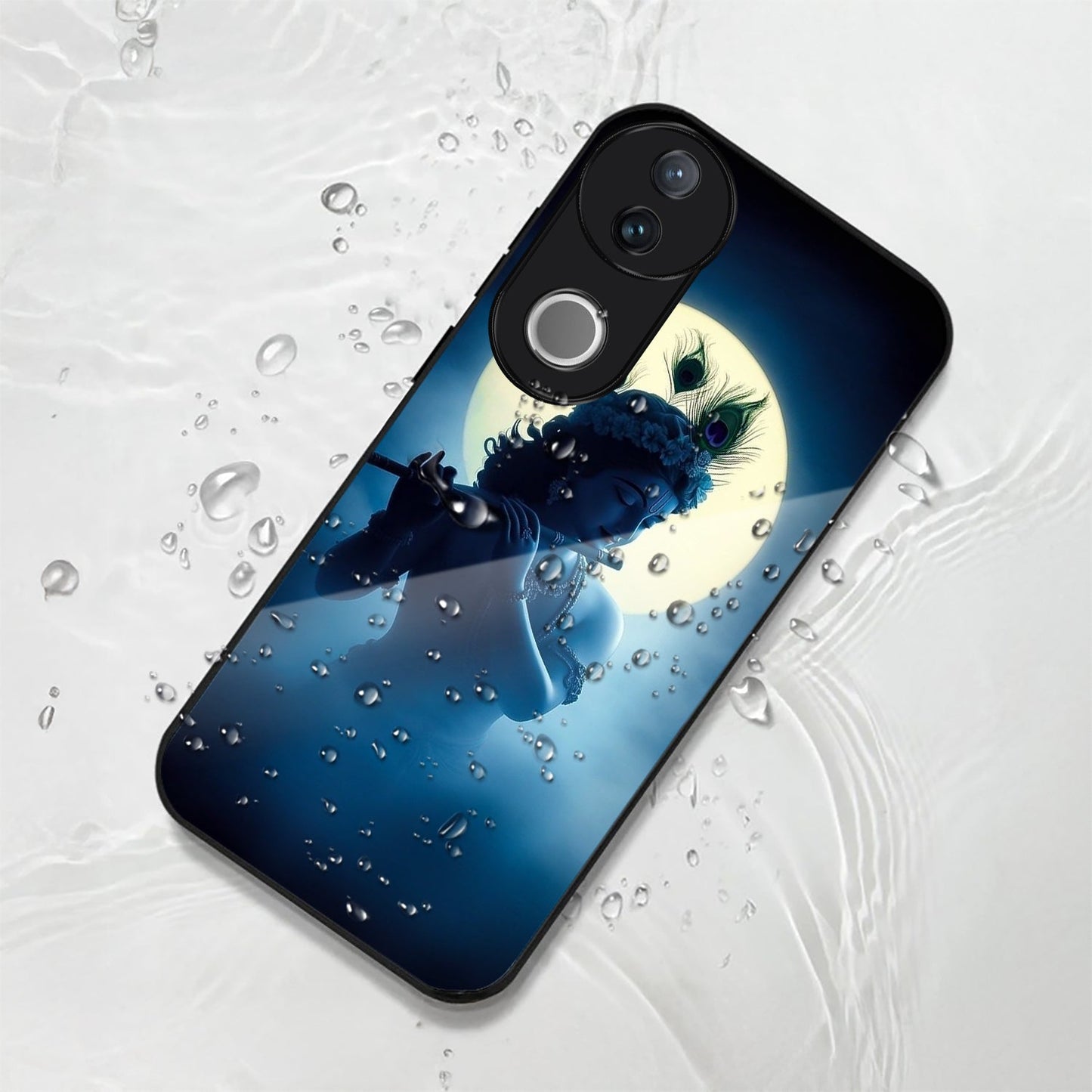Vivo V50 5G Premium Acrylic Shockproof Glass Back Case (Midnight Krishna)