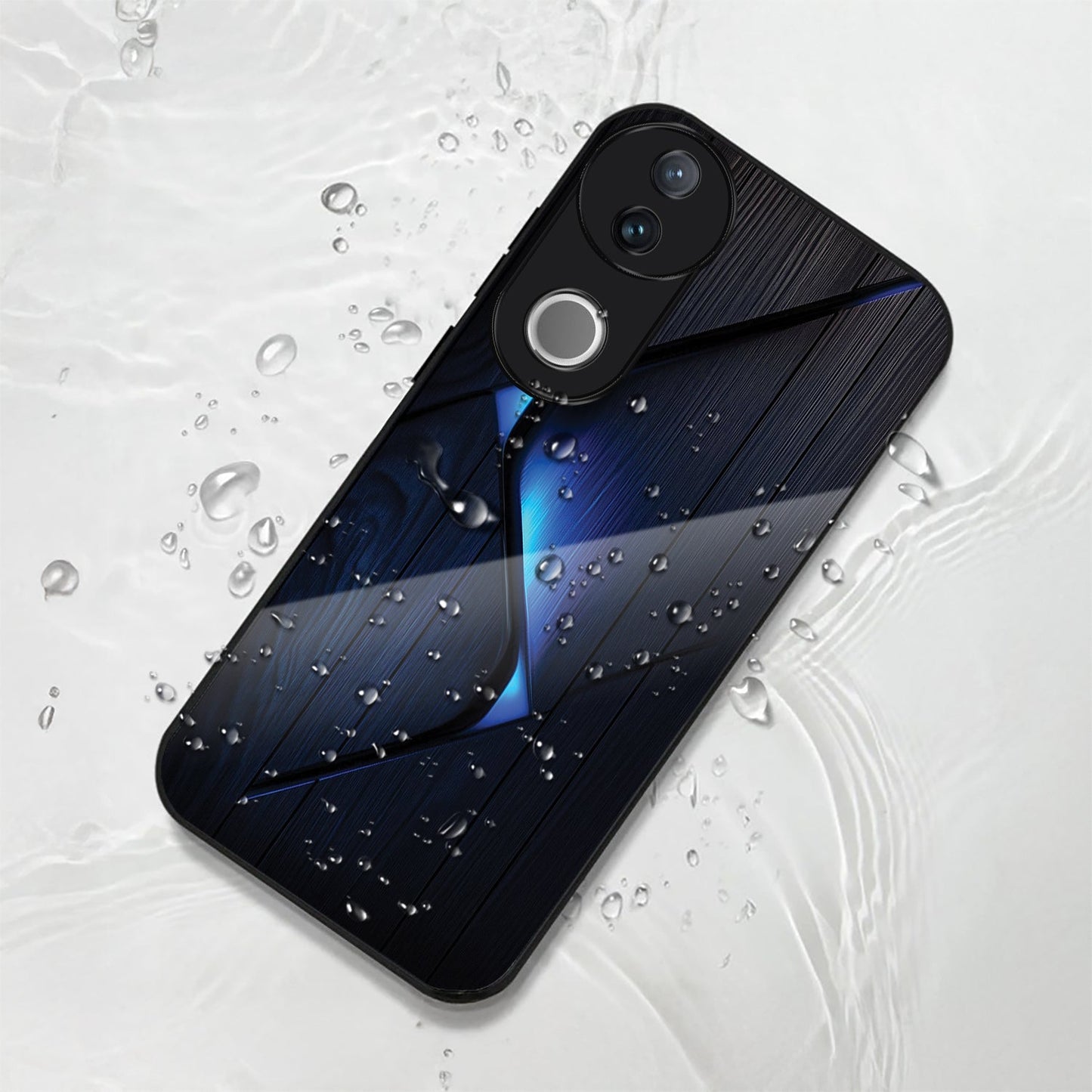 Vivo V50 5G Premium Acrylic Shockproof Glass Back Case (Blue Gradient)