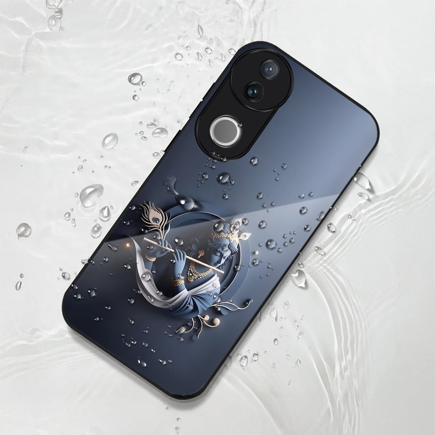 Vivo V50 5G Premium Acrylic Shockproof Glass Back Case (Krishna)