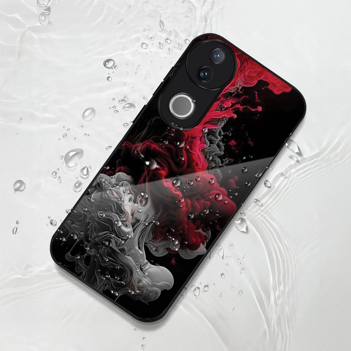 Vivo V50 5G Premium Acrylic Shockproof Glass Back Case (Infernal Drift)