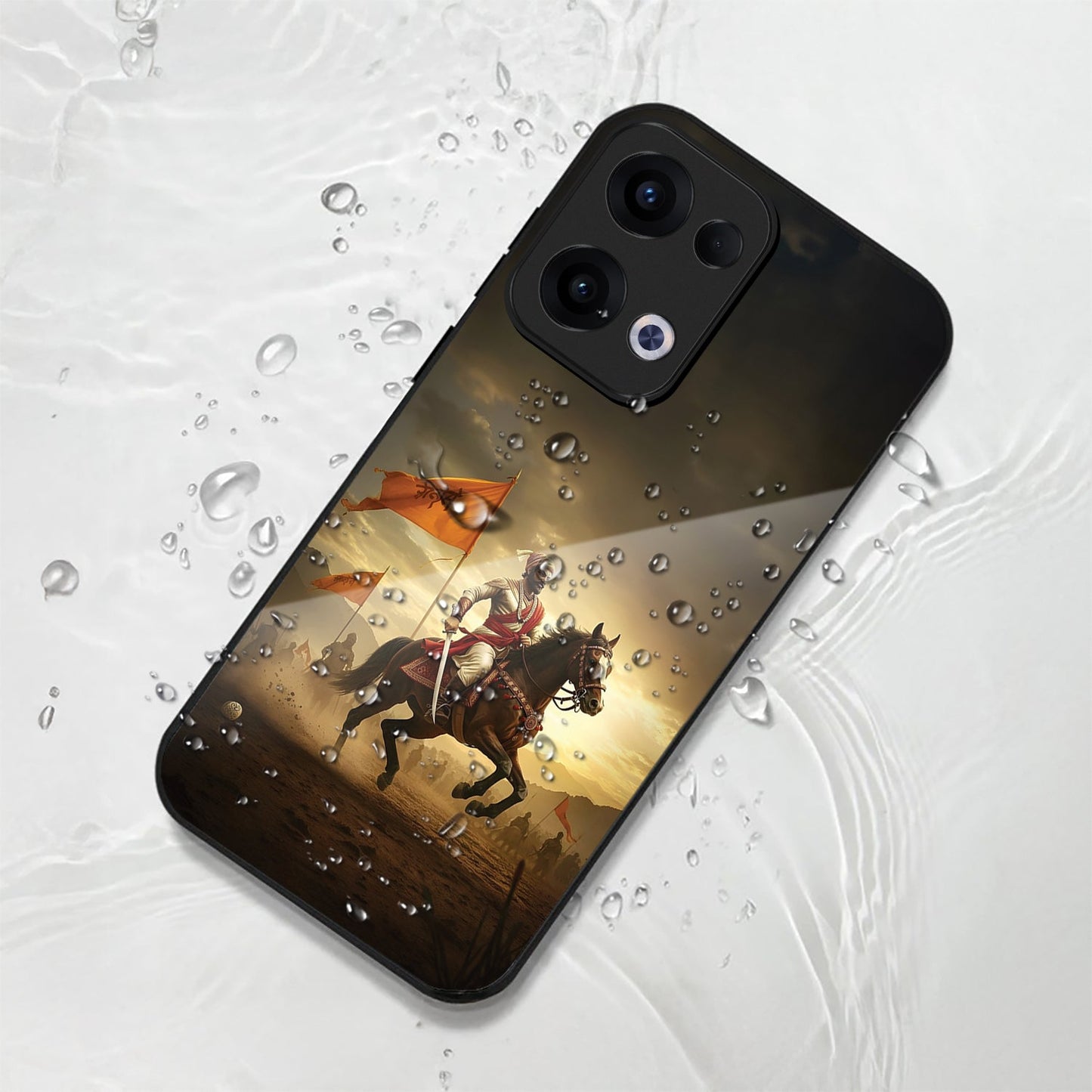 Oppo Reno 13 5G Premium Acrylic Shockproof Glass Back Case (Maratha Pride)
